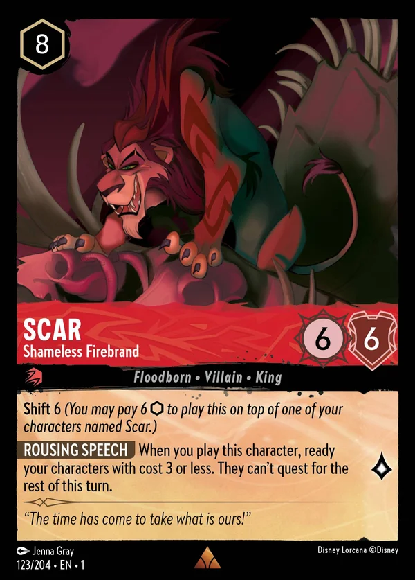 Scar - Shameless Firebrand — Disney Lorcana Character card from The First Chapter