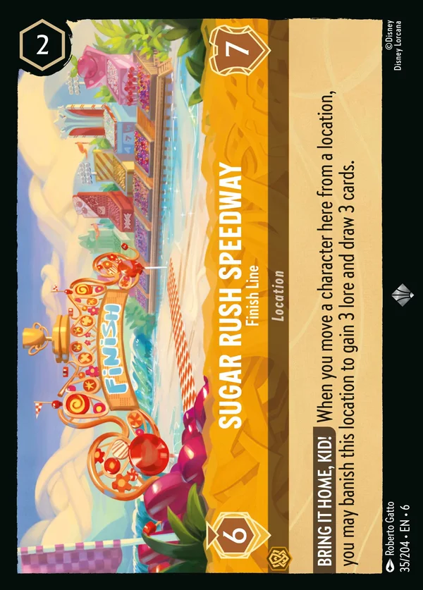 Sugar Rush Speedway - Finish Line — Disney Lorcana Location card from Azurite Sea