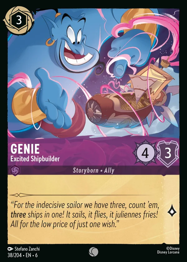 Genie - Excited Shipbuilder — Disney Lorcana Character card from Azurite Sea