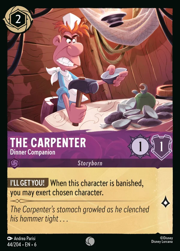 The Carpenter - Dinner Companion — Disney Lorcana Character card from Azurite Sea