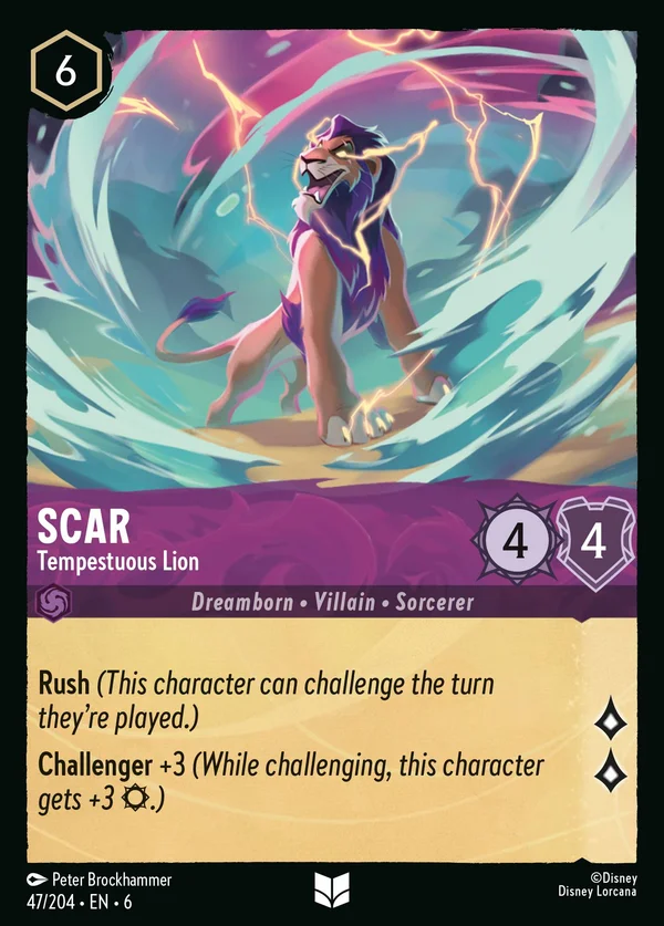 Scar - Tempestuous Lion — Disney Lorcana Character card from Azurite Sea