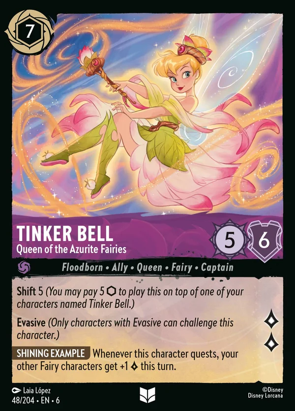 Tinker Bell - Queen of the Azurite Fairies — Disney Lorcana Character card from Azurite Sea