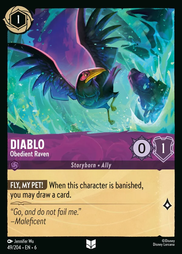 Diablo - Obedient Raven — Disney Lorcana Character card from Azurite Sea