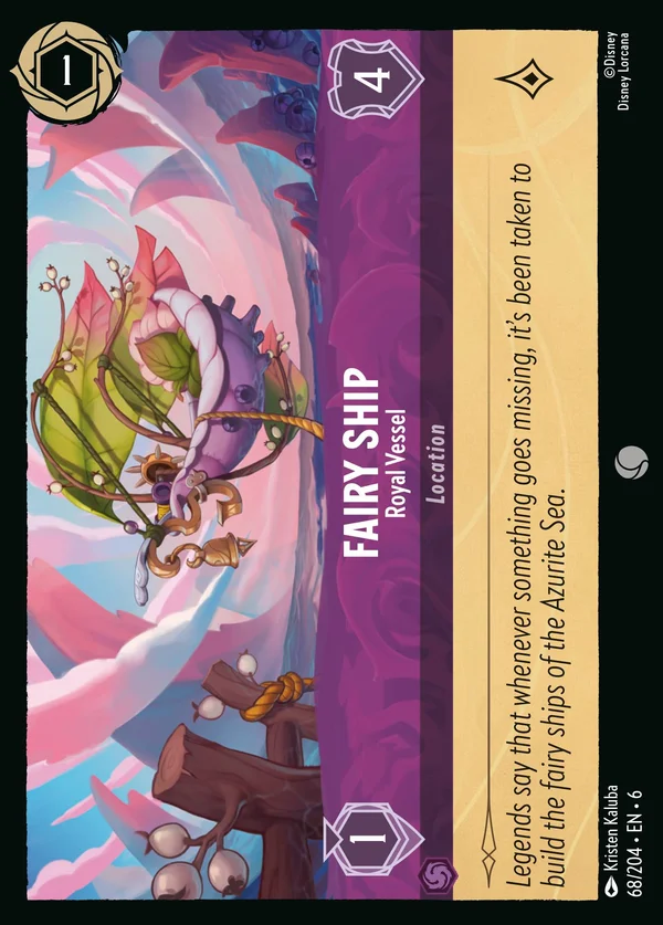 Fairy Ship - Royal Vessel — Disney Lorcana Location card from Azurite Sea