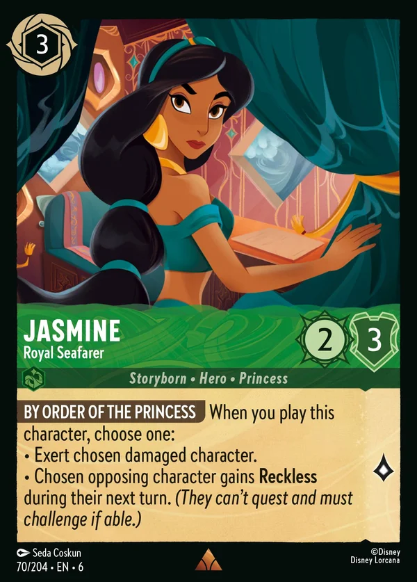 Jasmine - Royal Seafarer — Disney Lorcana Character card from Azurite Sea