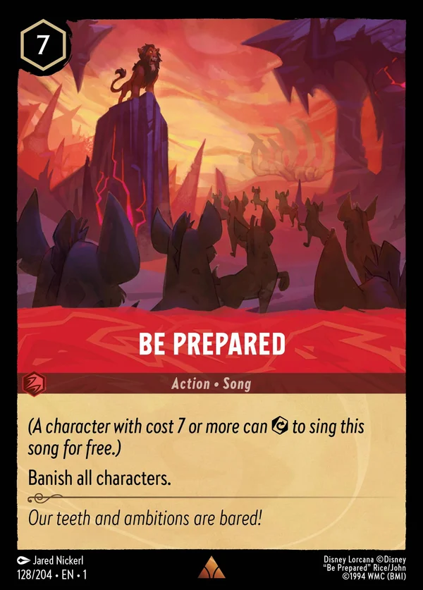 Be Prepared — Disney Lorcana Action card from The First Chapter