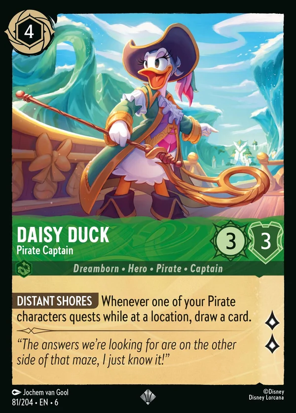 Daisy Duck - Pirate Captain — Disney Lorcana Character card from Azurite Sea