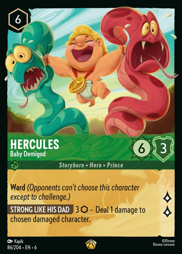 Hercules - Baby Demigod — Disney Lorcana Character card from Azurite Sea