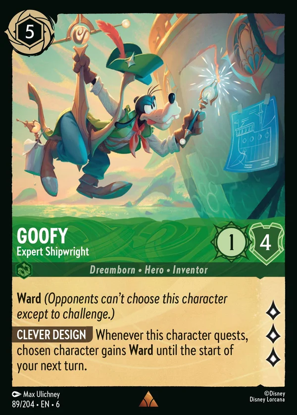Goofy - Expert Shipwright — Disney Lorcana Character card from Azurite Sea