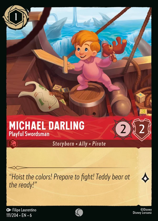 Michael Darling - Playful Swordsman — Disney Lorcana Character card from Azurite Sea
