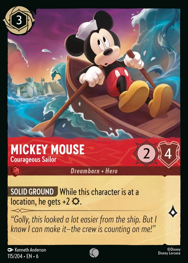 Mickey Mouse - Courageous Sailor — Disney Lorcana Character card from Azurite Sea