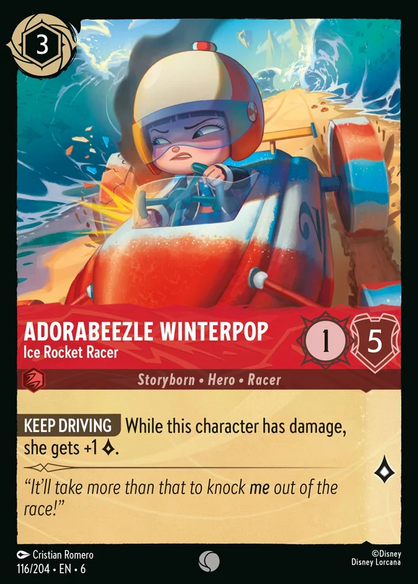 Adorabeezle Winterpop - Ice Rocket Racer — Disney Lorcana Character card from Azurite Sea