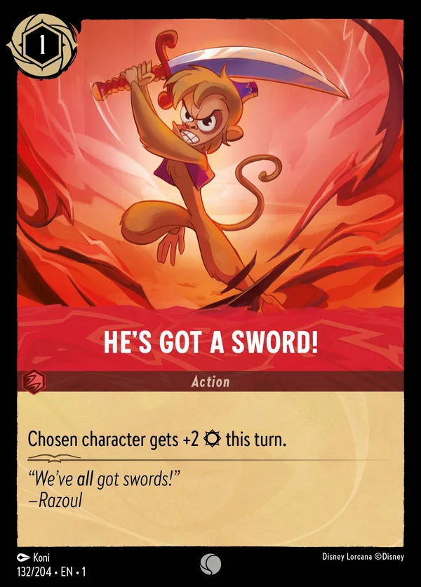 He's Got a Sword! — Disney Lorcana Action card from The First Chapter