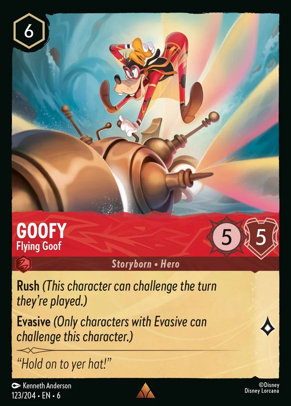 Goofy - Flying Goof — Disney Lorcana Character card from Azurite Sea