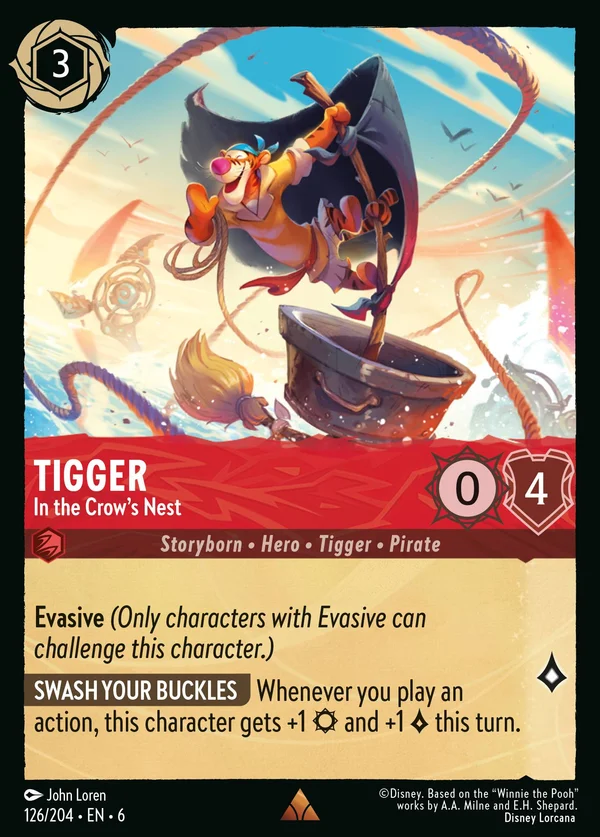 Tigger - In the Crow's Nest — Disney Lorcana Character card from Azurite Sea
