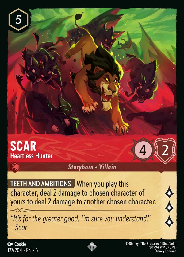 Scar - Heartless Hunter — Disney Lorcana Character card from Azurite Sea