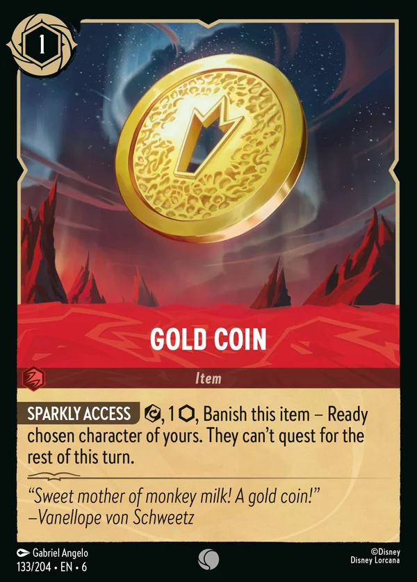 Gold Coin — Disney Lorcana Item card from Azurite Sea
