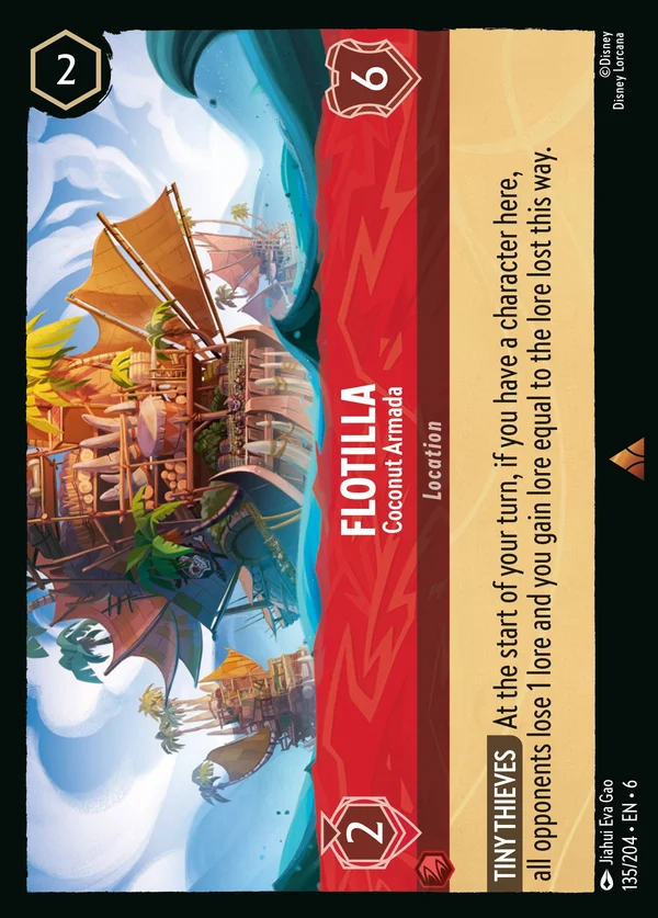 Flotilla - Coconut Armada — Disney Lorcana Location card from Azurite Sea