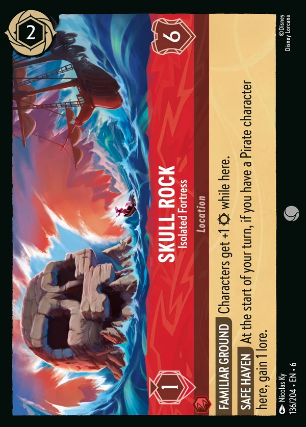 Skull Rock - Isolated Fortress — Disney Lorcana Location card from Azurite Sea