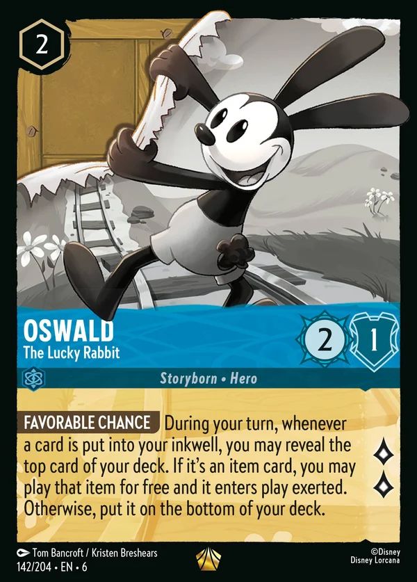 Oswald - The Lucky Rabbit — Disney Lorcana Character card from Azurite Sea