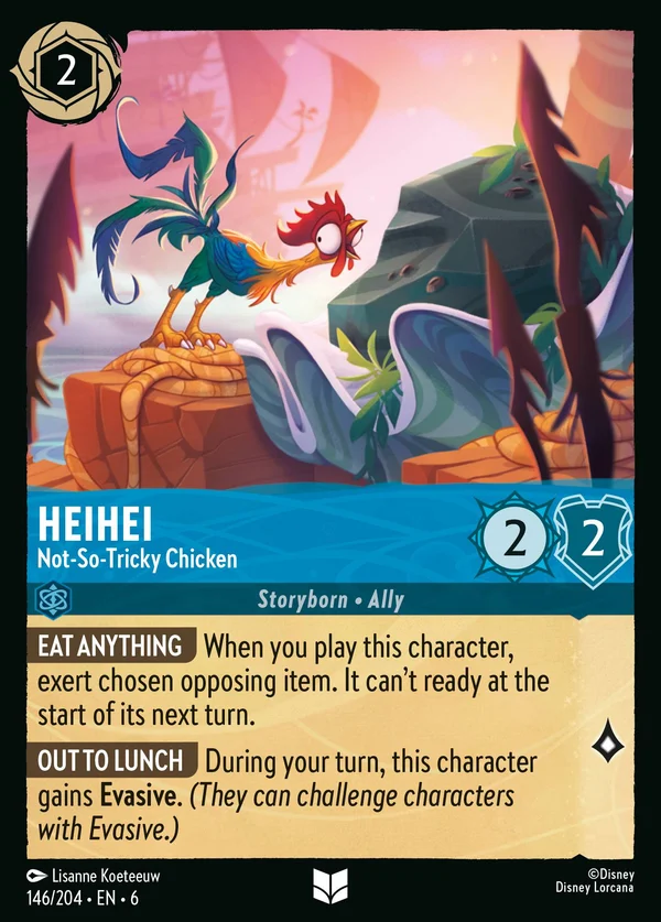 HeiHei - Not-So-Tricky Chicken — Disney Lorcana Character card from Azurite Sea