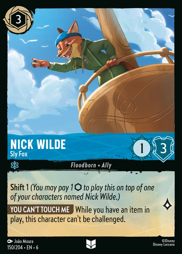 Nick Wilde - Sly Fox — Disney Lorcana Character card from Azurite Sea