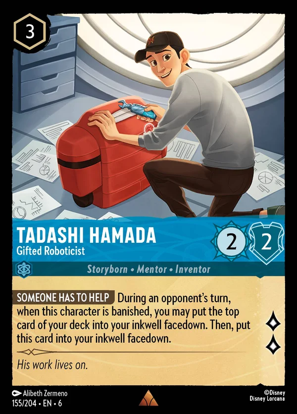 Tadashi Hamada - Gifted Roboticist — Disney Lorcana Character card from Azurite Sea