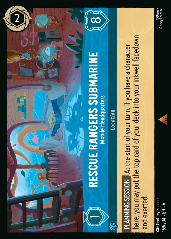 Rescue Rangers Submarine - Mobile Headquarters — Disney Lorcana Location card from Azurite Sea