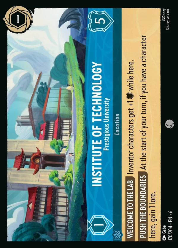 Institute of Technology - Prestigious University — Disney Lorcana Location card from Azurite Sea