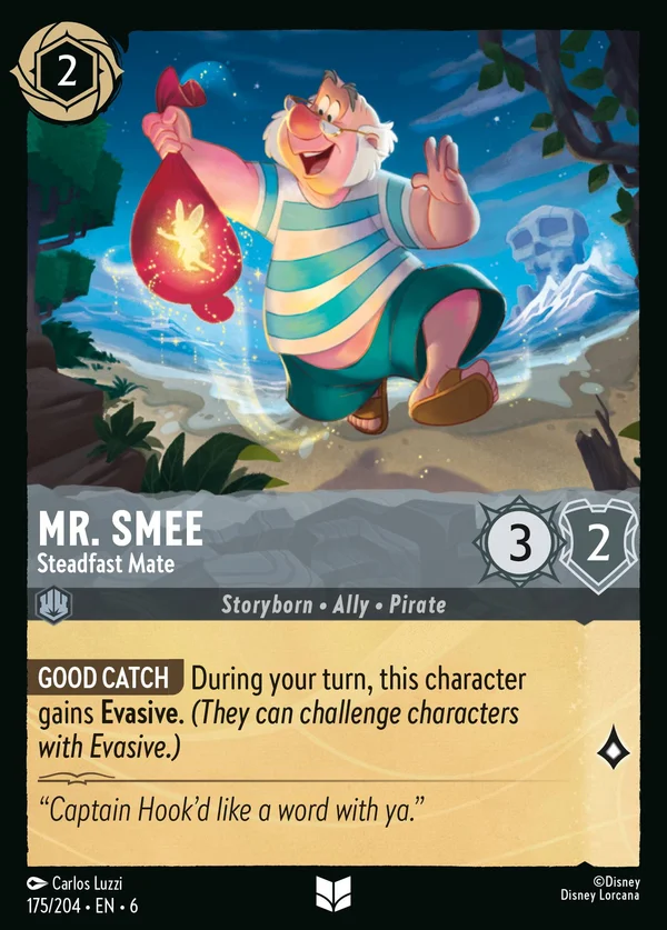 Mr. Smee - Steadfast Mate — Disney Lorcana Character card from Azurite Sea