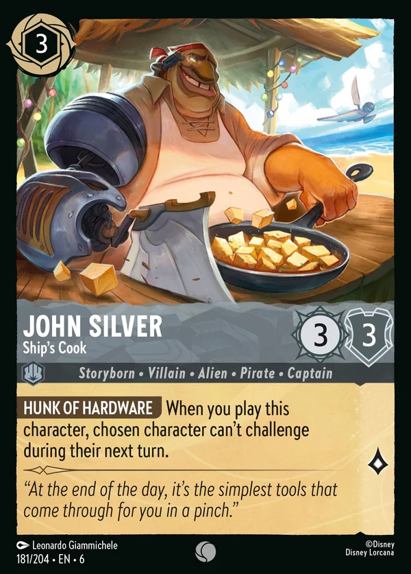 John Silver - Ship's Cook — Disney Lorcana Character card from Azurite Sea