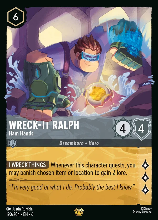 Wreck-It Ralph - Ham Hands — Disney Lorcana Character card from Azurite Sea