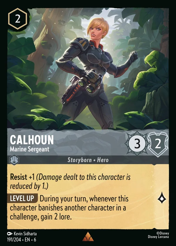 Calhoun - Marine Sergeant — Disney Lorcana Character card from Azurite Sea