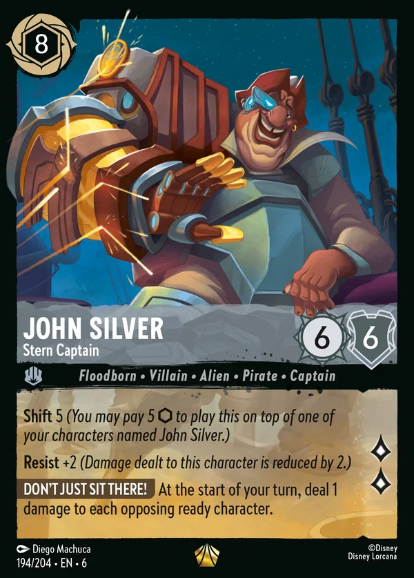 John Silver - Stern Captain — Disney Lorcana Character card from Azurite Sea
