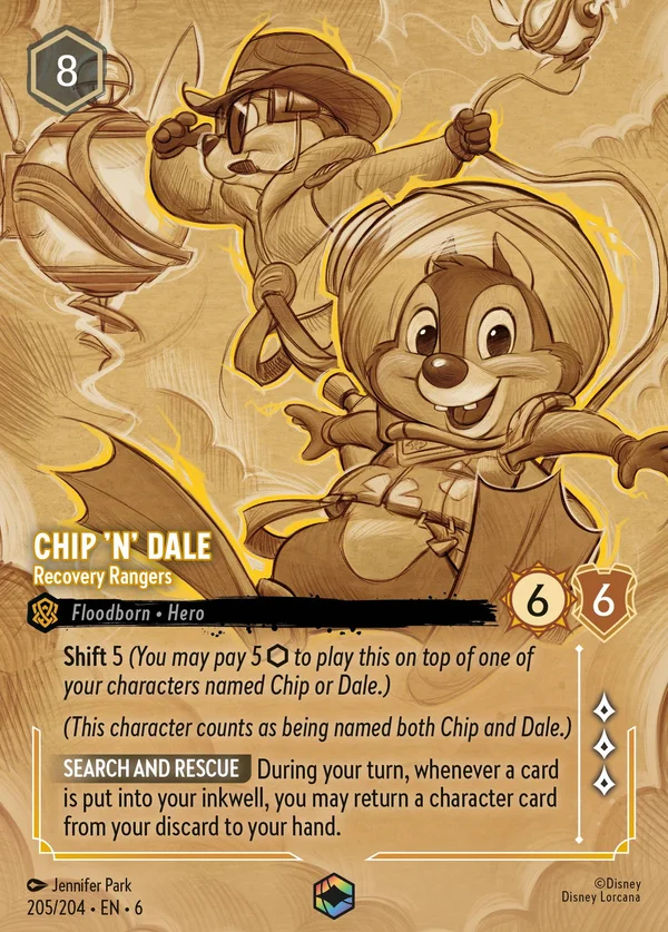 Chip 'n' Dale - Recovery Rangers — Disney Lorcana Character card from Azurite Sea