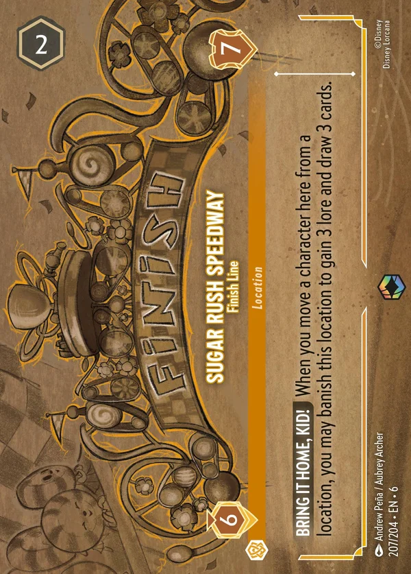 Sugar Rush Speedway - Finish Line — Disney Lorcana Location card from Azurite Sea