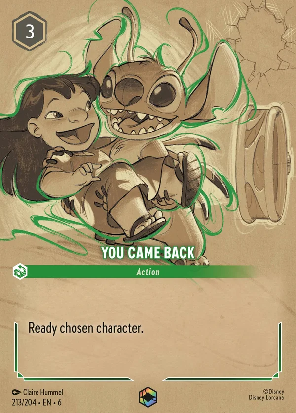 You Came Back — Disney Lorcana Action card from Azurite Sea