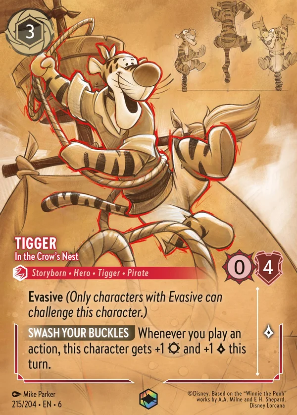 Tigger - In the Crow's Nest — Disney Lorcana Character card from Azurite Sea