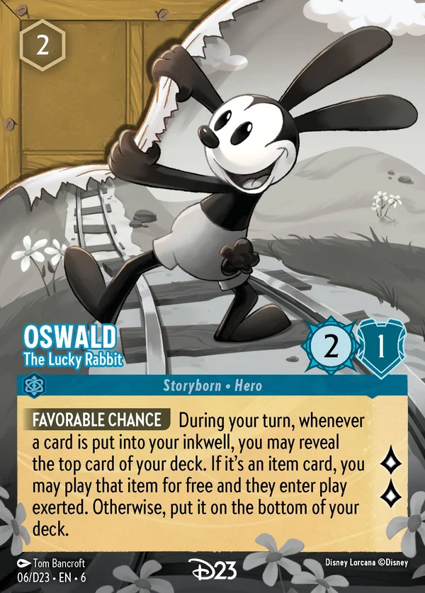 Oswald - The Lucky Rabbit — Disney Lorcana Character card from Azurite Sea