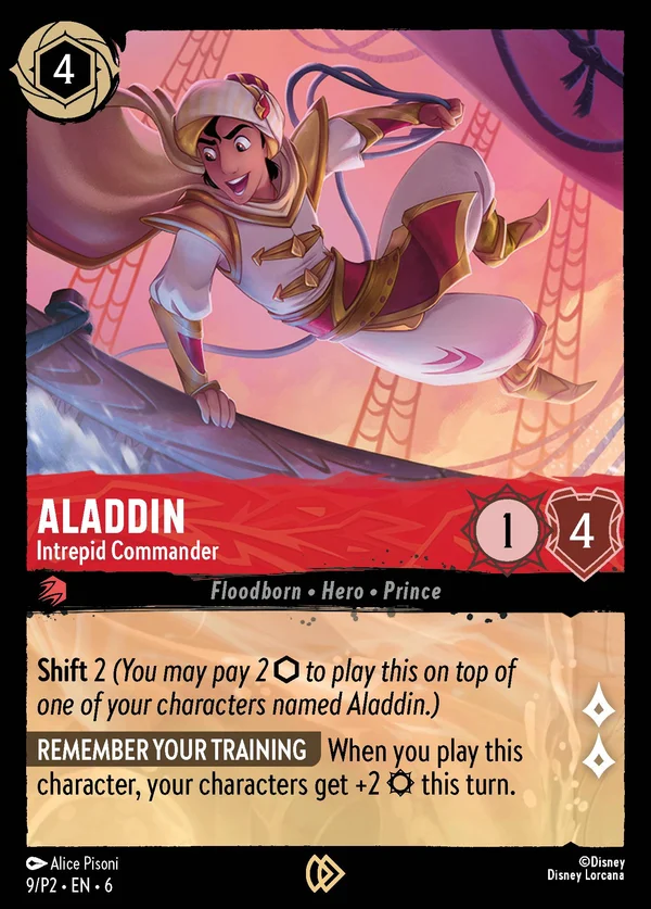 Aladdin - Intrepid Commander — Disney Lorcana Character card from Azurite Sea