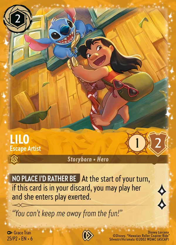 Lilo - Escape Artist — Disney Lorcana Character card from Azurite Sea
