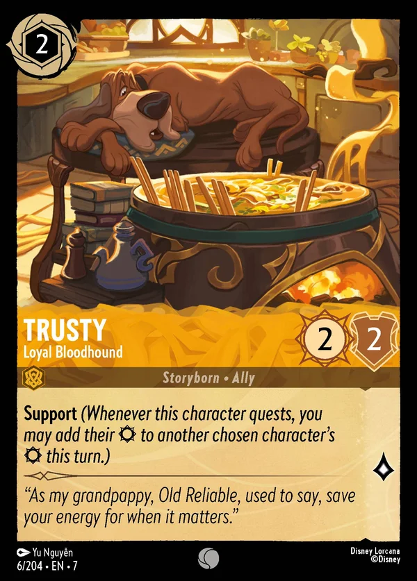 Trusty - Loyal Bloodhound — Disney Lorcana Character card from Archazia's Island