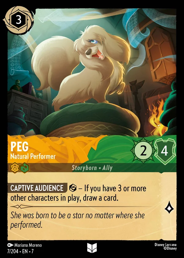 Peg - Natural Performer — Disney Lorcana Character card from Archazia's Island