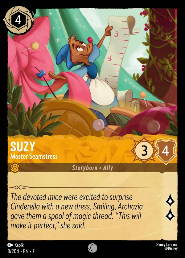 Suzy - Master Seamstress — Disney Lorcana Character card from Archazia's Island