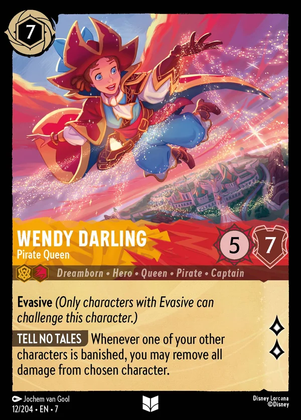 Wendy Darling - Pirate Queen — Disney Lorcana Character card from Archazia's Island