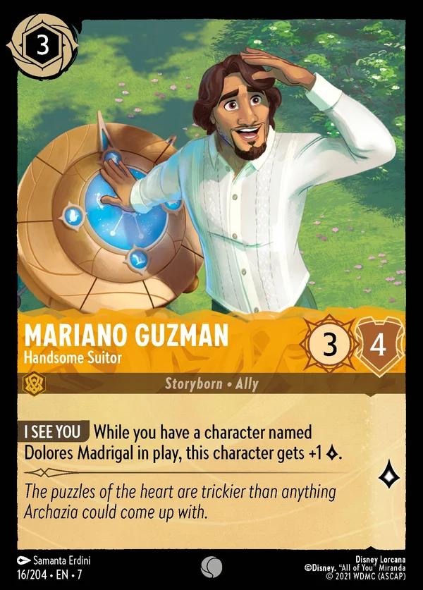 Mariano Guzman - Handsome Suitor — Disney Lorcana Character card from Archazia's Island