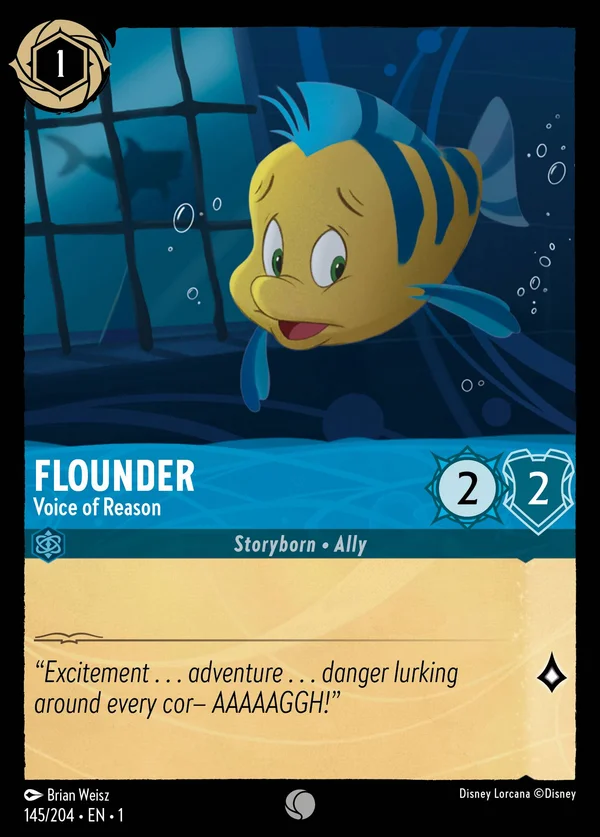 Flounder - Voice of Reason — Disney Lorcana Character card from The First Chapter