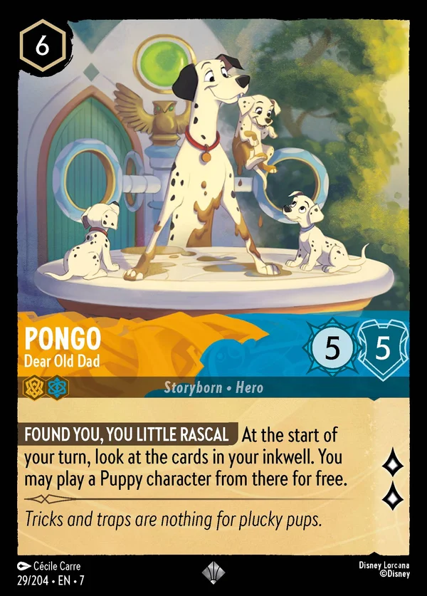 Pongo - Dear Old Dad — Disney Lorcana Character card from Archazia's Island