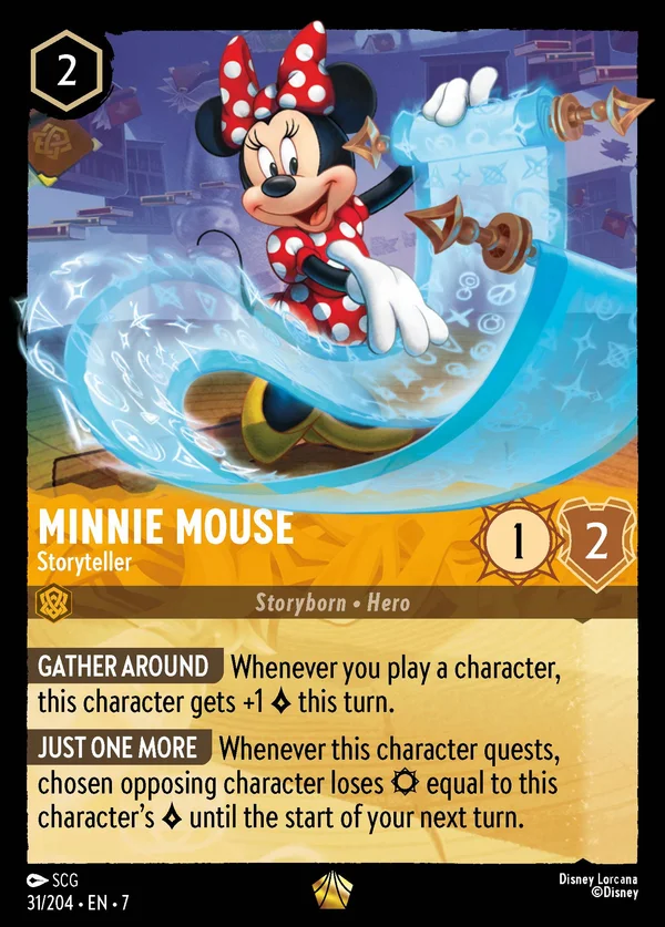 Minnie Mouse - Storyteller — Disney Lorcana Character card from Archazia's Island