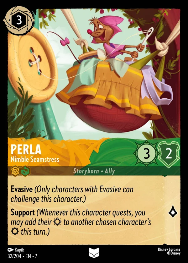 Perla - Nimble Seamstress — Disney Lorcana Character card from Archazia's Island